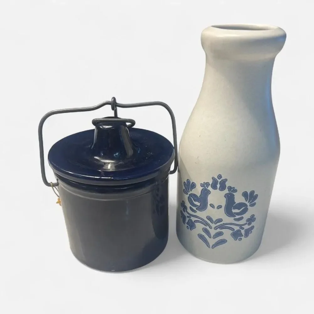 Blue and White Farmhouse Kitchen Decor Set